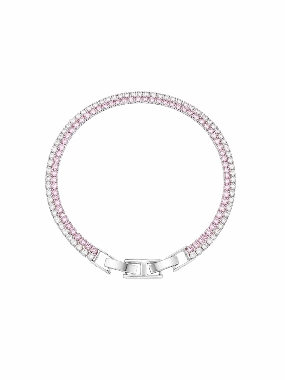 Pink and Silver Plated Double Stranded Tennis Bracelet NWT
